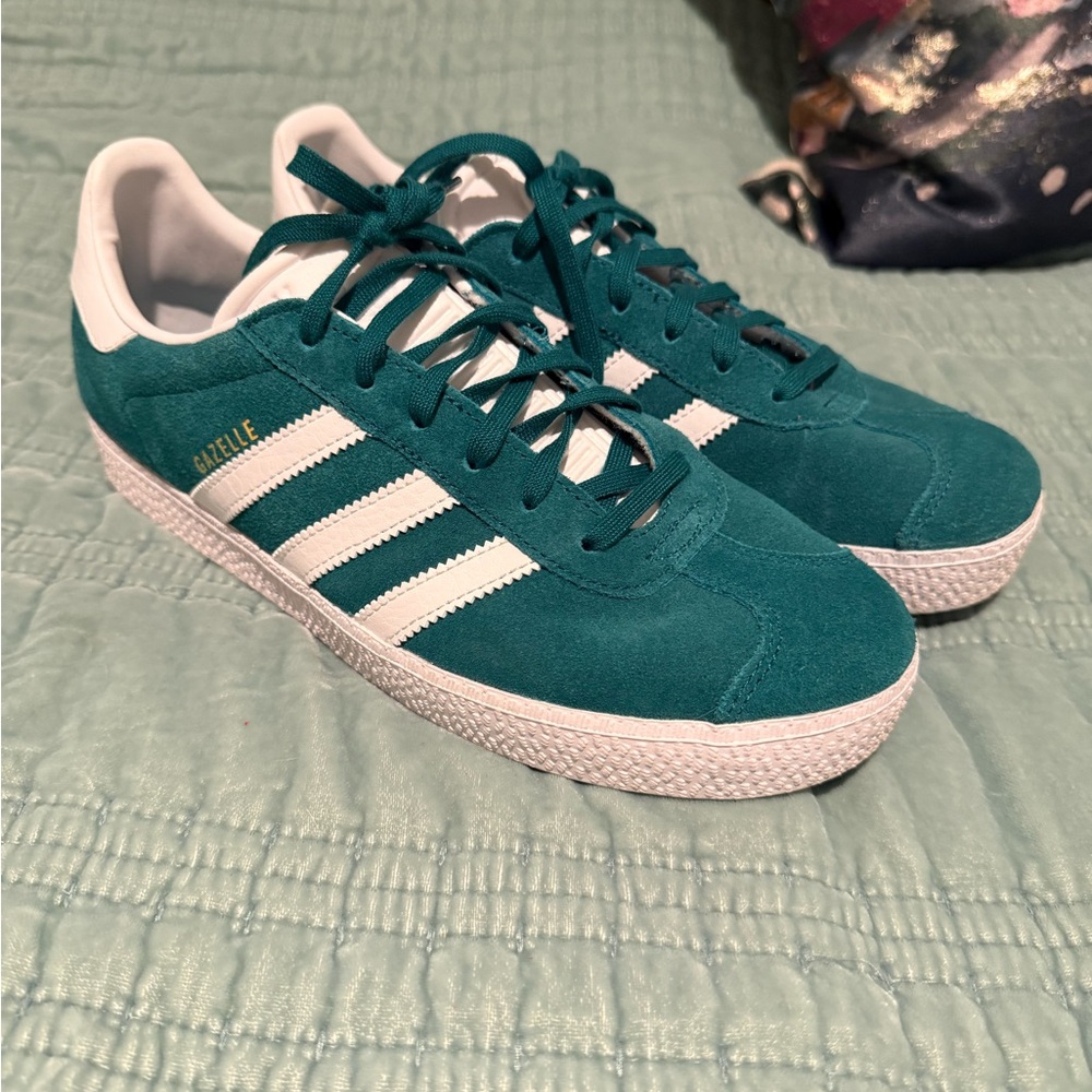 adidas Gazelle Suede Sneakers - Teal & White